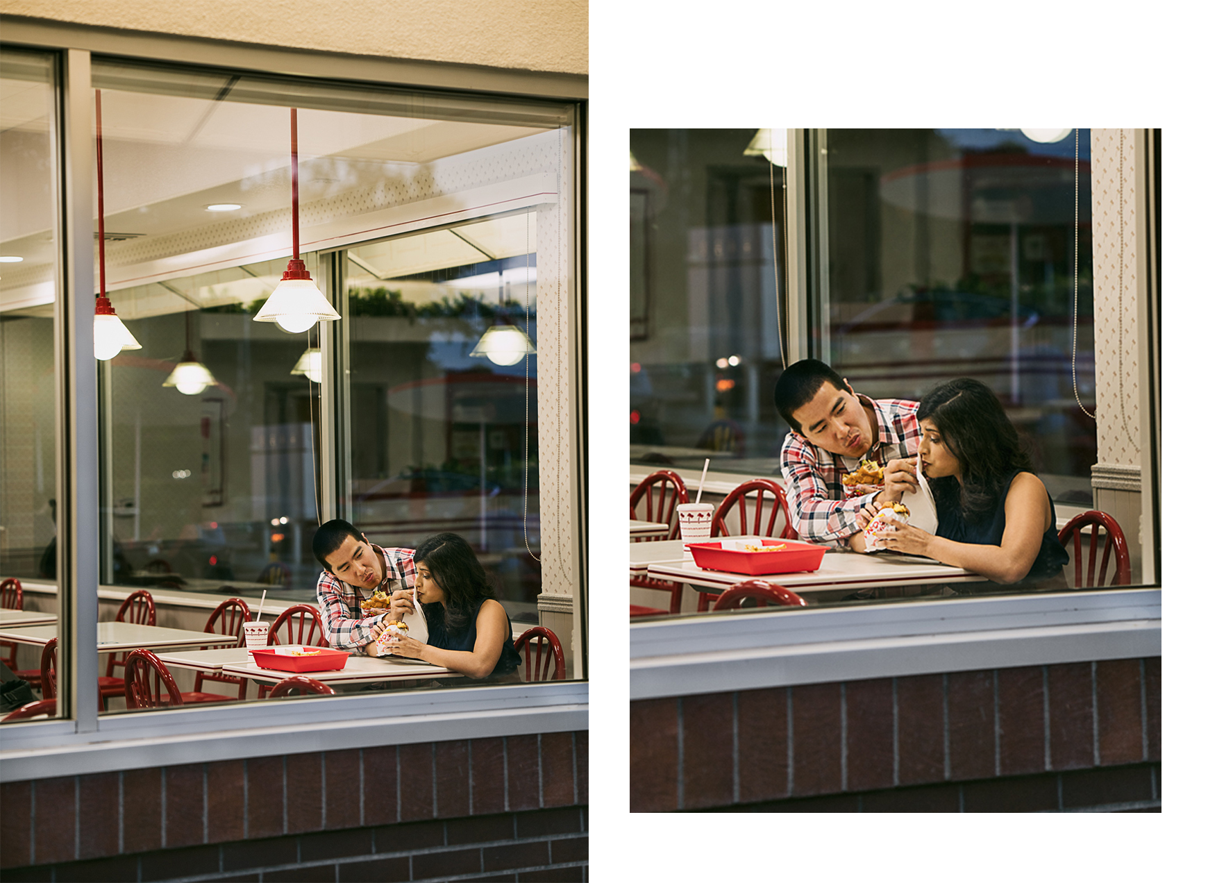 couples portrait at in n out 